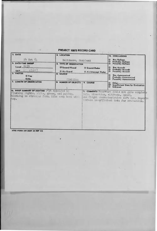 First page of 1961-10-8694191-Baltimore-Maryland