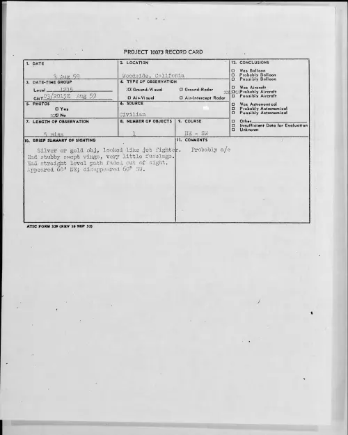 First page of 1959.08 - 8407815 - Woodside, California