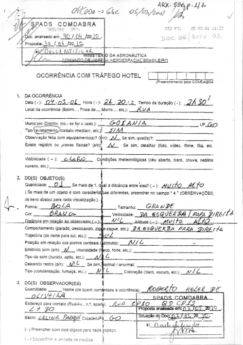 First page of BrazilianUFOFiles - BR_AN_BSB_ARX_596 BR_AN_BSB_ARX_596