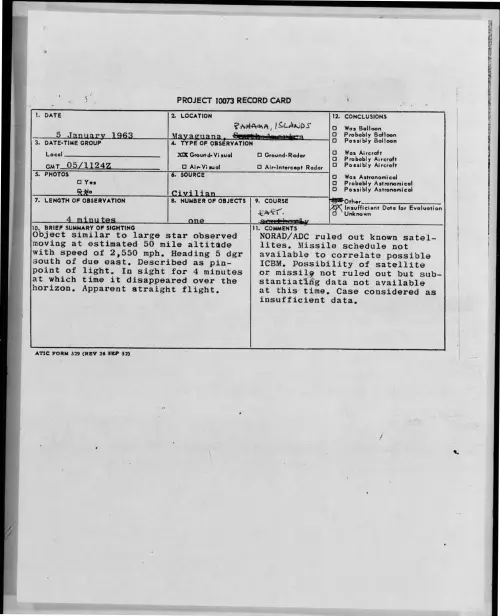 First page of 1963-01-9316566-Mayaguana-BAHAMA-ISLANDS