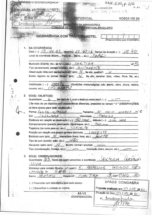 First page of BrazilianUFOFiles - BR_AN_BSB_ARX_632 BR_AN_BSB_ARX_632
