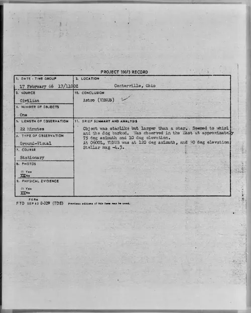 First page of 1966-02-8723305-Centerville-Ohio