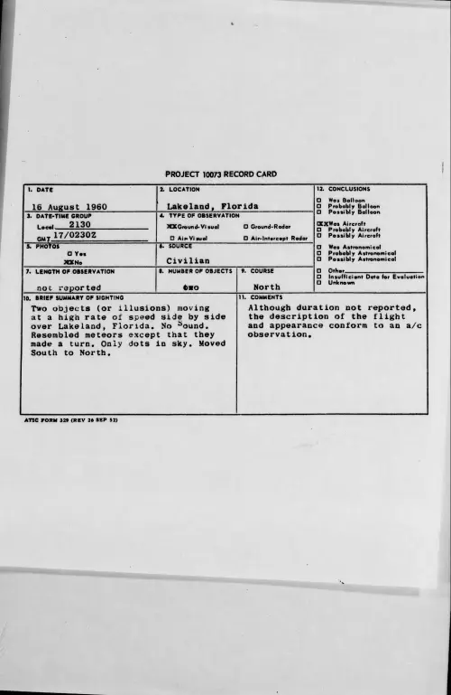 First page of 1960.08 - 7820403 - Lakeland, Florida