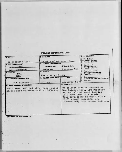 First page of 1957.02 - 6786715 - 10 Mi S Of Ottumwa, Iowa