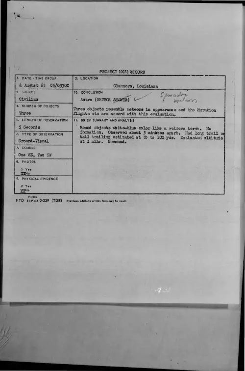 First page of 1965-08-7469123-Glenmora-Louisiana