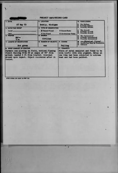 First page of 1960.05 - 7812780 - Bently, Michigan