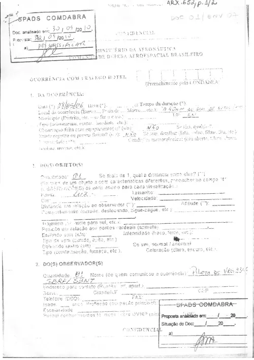 First page of BrazilianUFOFiles - BR_AN_BSB_ARX_652 BR_AN_BSB_ARX_652