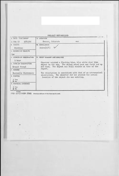 First page of 1967-02-8550606-Denver-Colorado