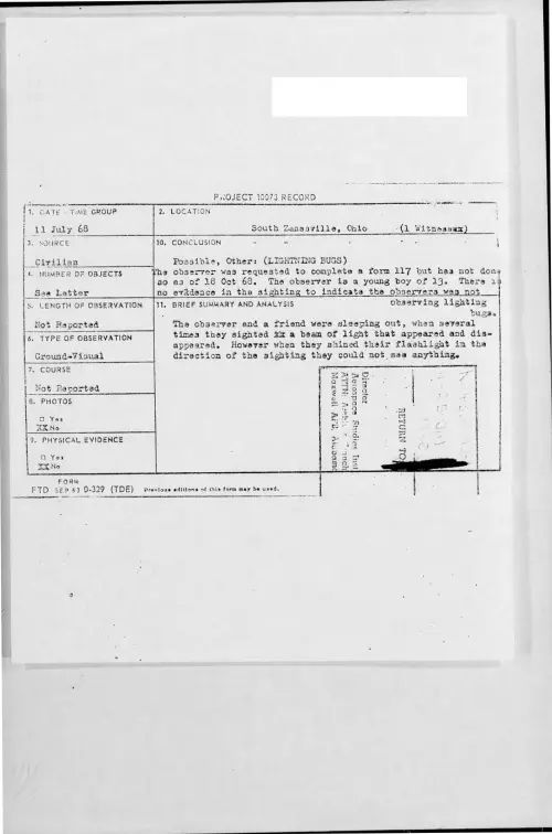 First page of 1968-07-7200260-SouthZanesville-Ohio