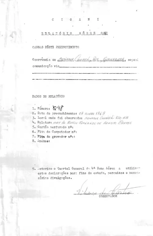 First page of BrazilianUFOFiles - CASO SIOANI 48 Caso SIOANI 048