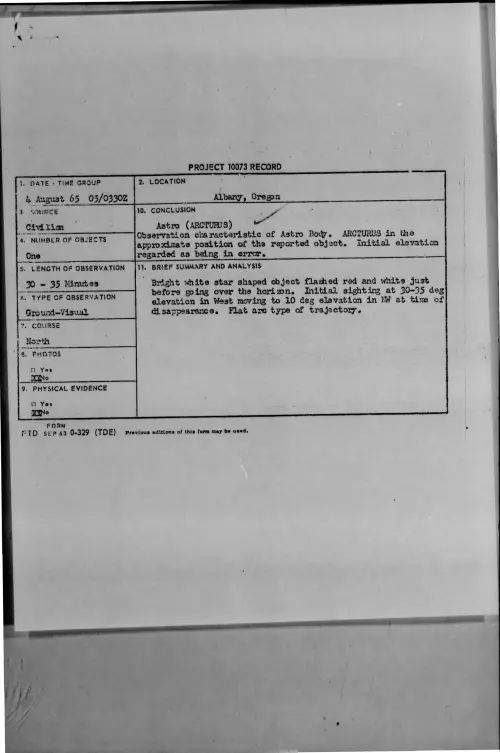 First page of 1965-08-7469231-Albany-Oregon