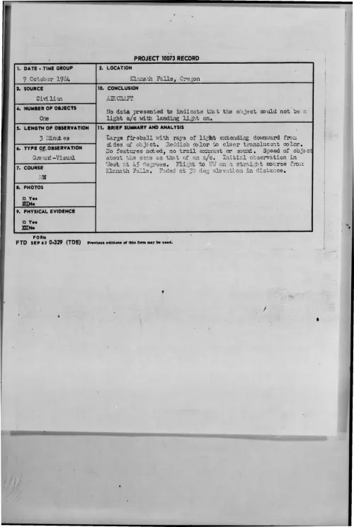 First page of 1964-10-9421664-KlamathFalls-Oregon