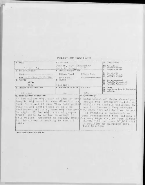 First page of 1958.04 - 6968182 - Conway, New Hampshire