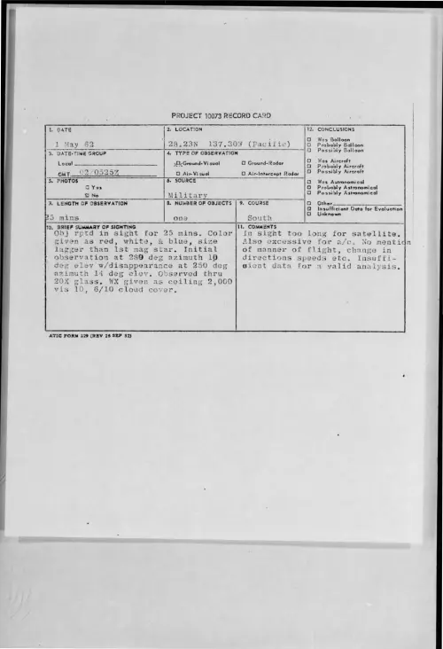 First page of 1962-05-8659651-28-23N137-30W-Pacific-