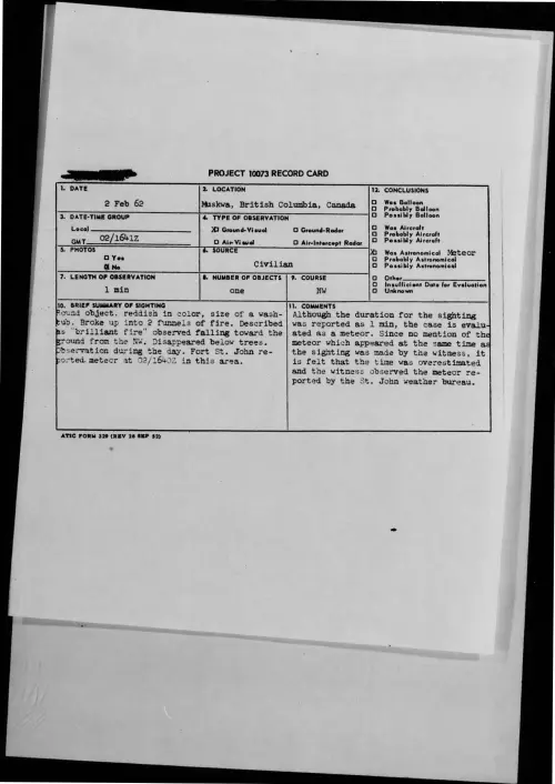 First page of 1962-02-8704088-Muskwa-BritishColumbia-Canada