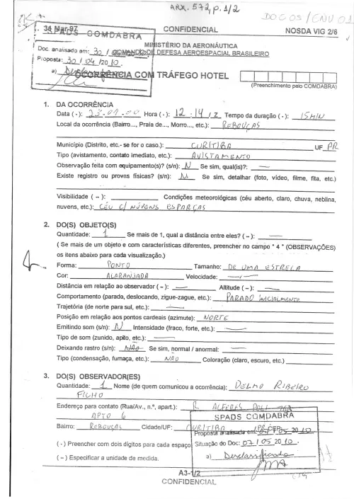 First page of BrazilianUFOFiles - BR_AN_BSB_ARX_572 BR_AN_BSB_ARX_572