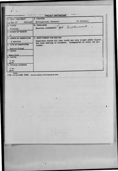 First page of 1967-03-7461244-Springsfield-Missouri