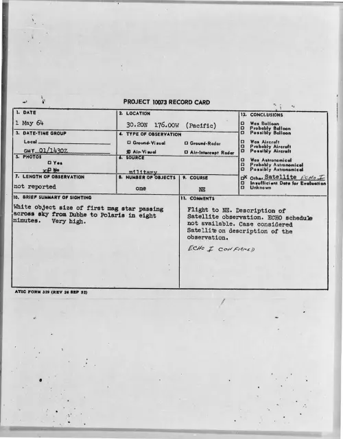 First page of 1964-05-8702617-30-20N176-00W-Pacific-