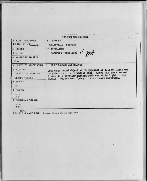 First page of 1966-05-7092470-Gainsville-Florida