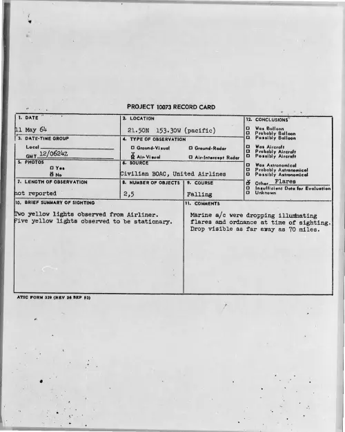 First page of 1964-05-8703959-21-50N153-30W-pacific-