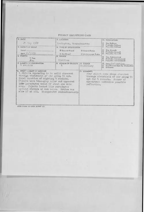 First page of 1962-05-8664754-Lexington-Massachusetts
