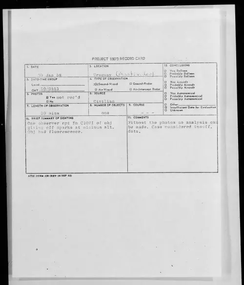 First page of 1958.01 - 6959535 - Uruguay (Montivideo)