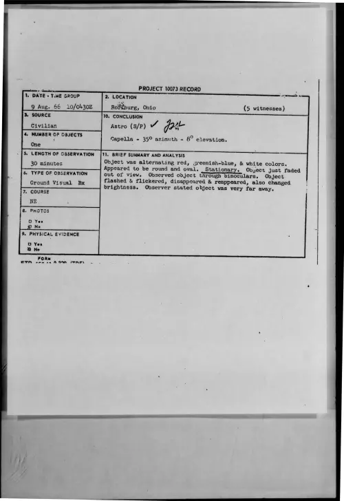 First page of 1966-08-8727489-Rossburg-Ohio