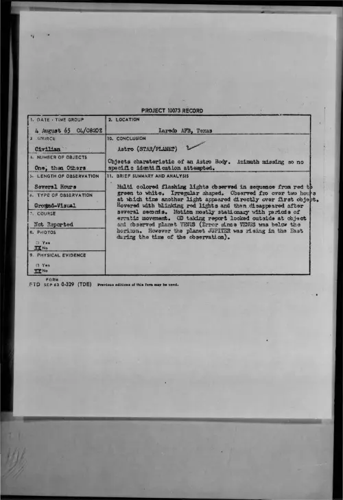 First page of 1965-08-7468618-LaredoAFB-Texas