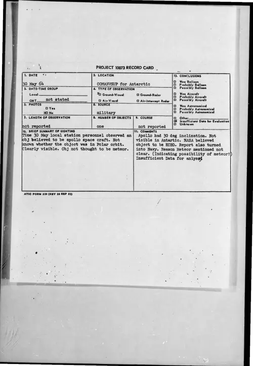 First page of 1964-05-8709254-COMANVSUPforAntarctic