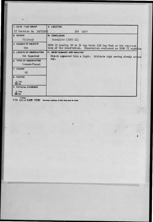 First page of 1964-11-8721925-30N140W