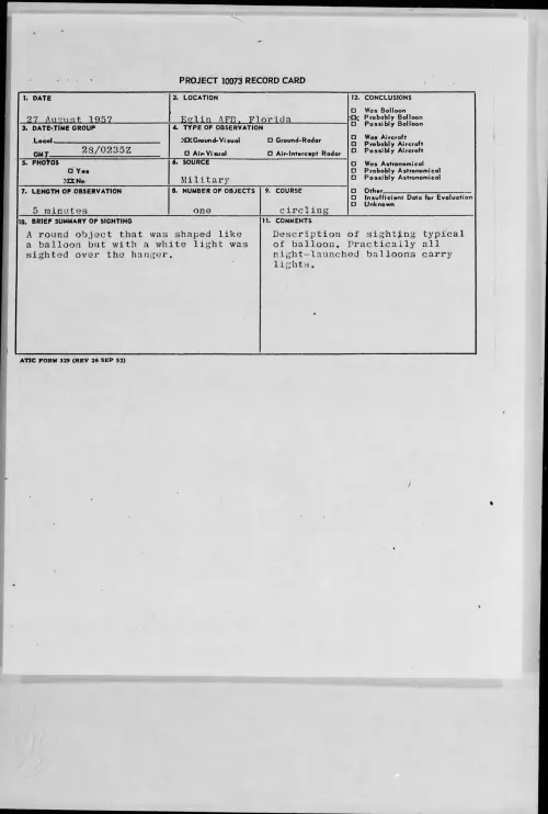 First page of 1957.08 - 6969540 - Eglin AFB, Florida