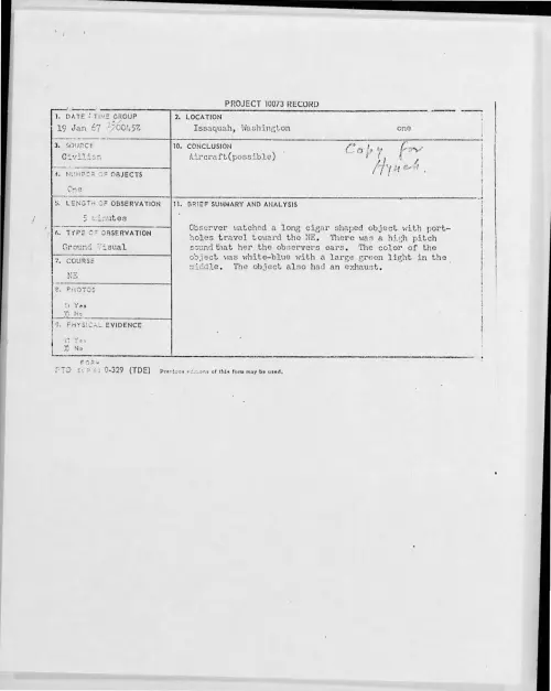 First page of 1967-01-8540416-Issaquah-Washington
