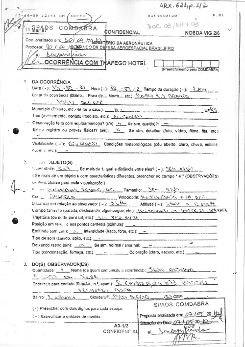 First page of BrazilianUFOFiles - BR_AN_BSB_ARX_621 BR_AN_BSB_ARX_621