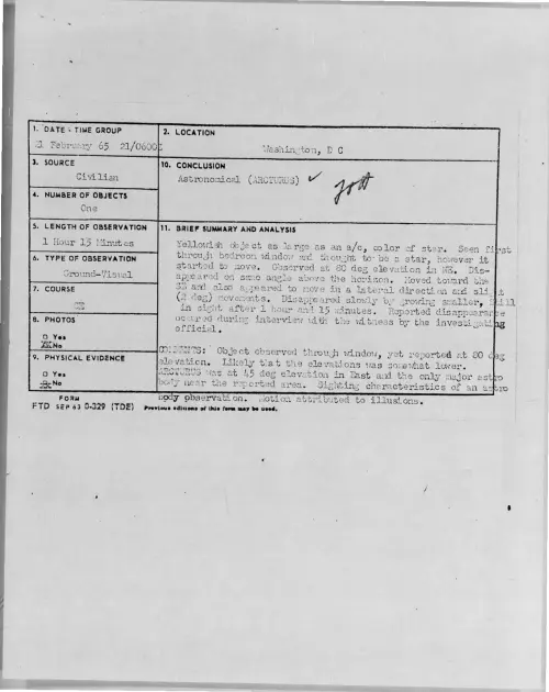 First page of 1965-02-8724001-Washington-DC