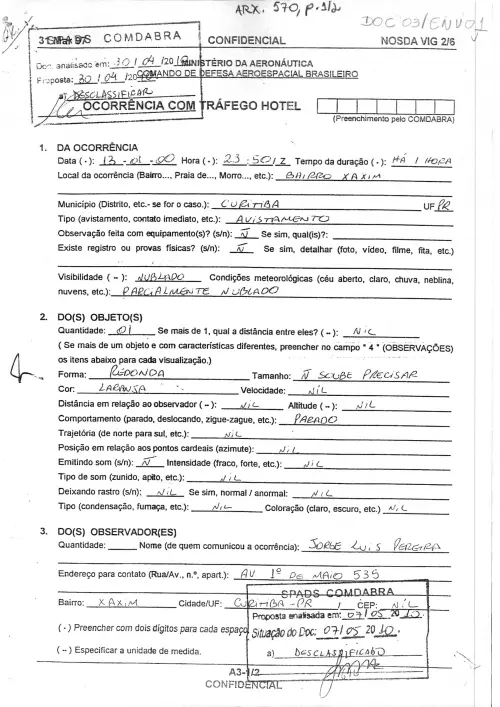 First page of BrazilianUFOFiles - BR_AN_BSB_ARX_570 BR_AN_BSB_ARX_570