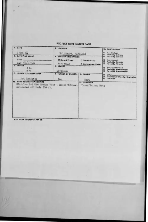 First page of 1963-10-9735126-Baltimore-Maryland