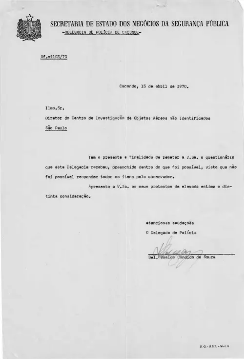 First page of BrazilianUFOFiles - CASO SIOANI 88 Caso SIOANI 088