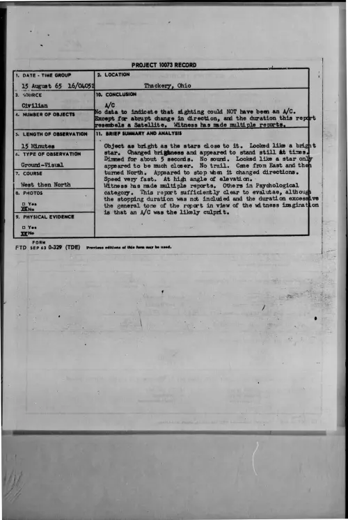 First page of 1965-08-7476302-Thackery-Ohio