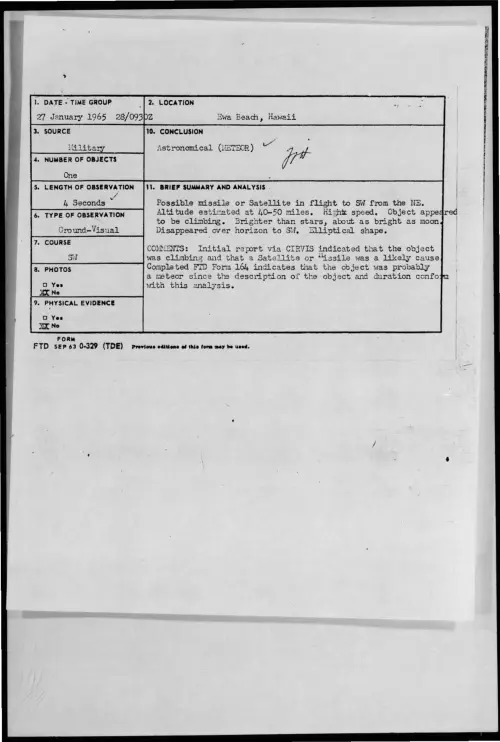 First page of 1965-01-8723137-EwaBeach-Hawaii