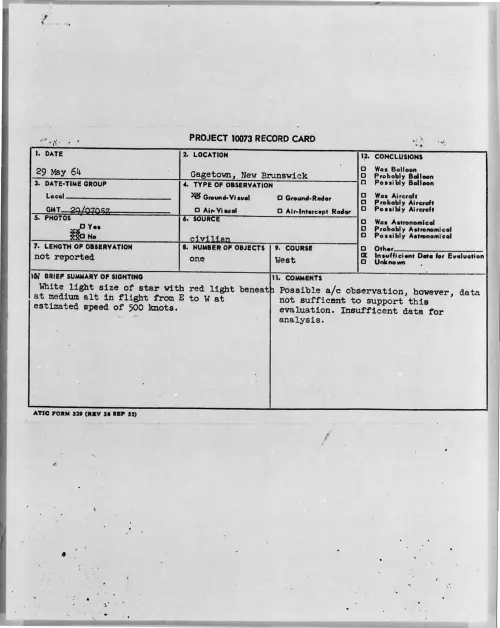 First page of 1964-05-8708934-Gagetown-NewBrunswick