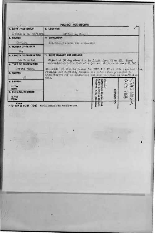 First page of 1964-10-9421623-Hillsboro-Oregon