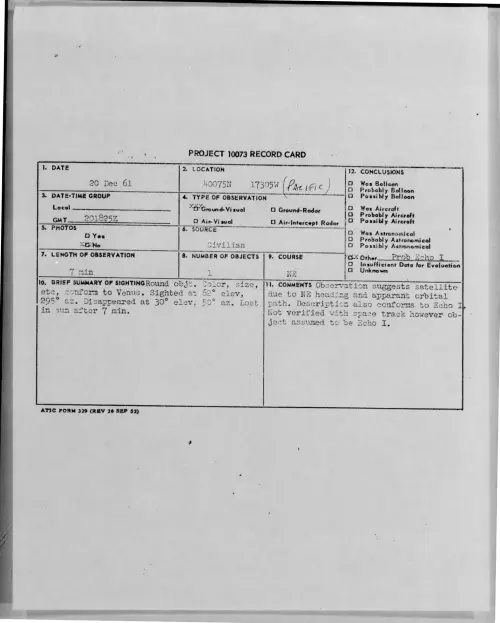 First page of 1961-12-8699405-40075N17305W-PACIFIC-