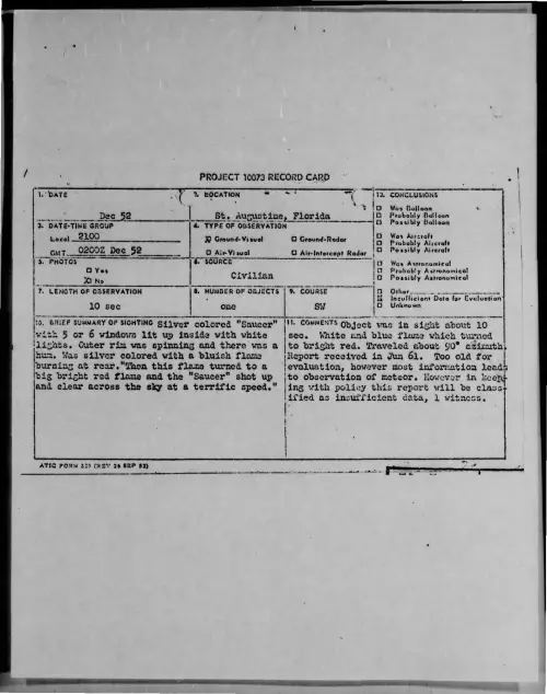 First page of 1952-12-9170062-St-Augustine-Florida