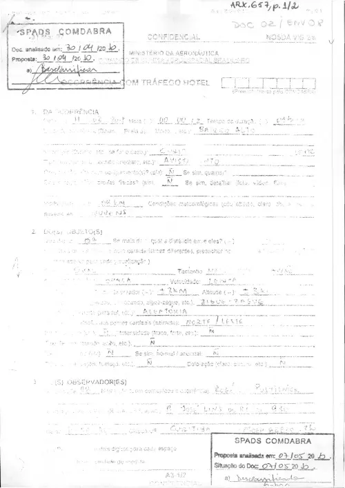 First page of BrazilianUFOFiles - BR_AN_BSB_ARX_657 BR_AN_BSB_ARX_657