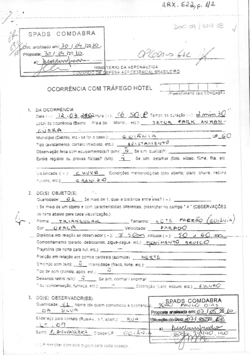 First page of BrazilianUFOFiles - BR_AN_BSB_ARX_622 BR_AN_BSB_ARX_622