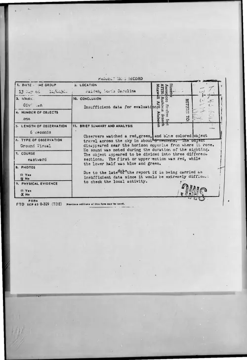 First page of 1966-05-7092344-Maiden-NorthCarolina