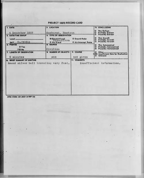 First page of 1957.12 - 6967723 - Sunburst, Montana