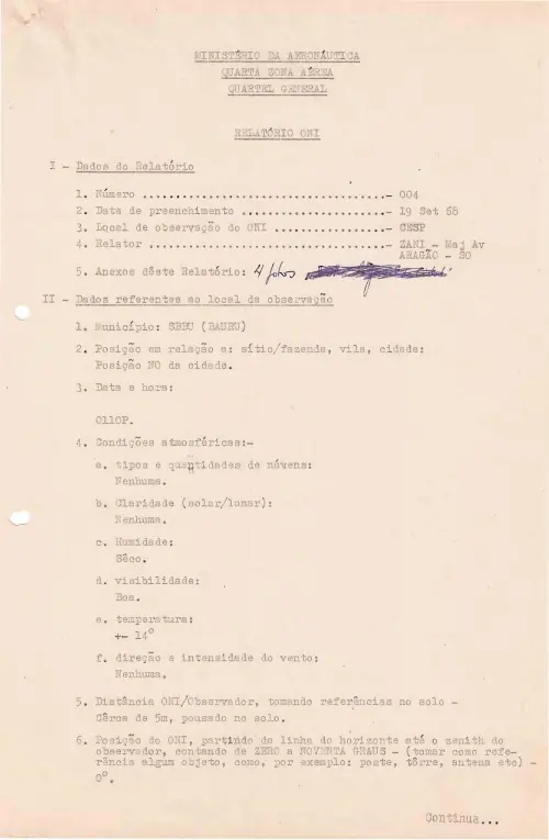 First page of BrazilianUFOFiles - CASO SIOANI 4 - Caso SIOANI 004 Colorido ORIGINAL