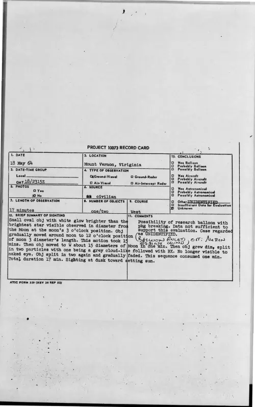 First page of 1964-05-8705871-MountVernon-Virginia