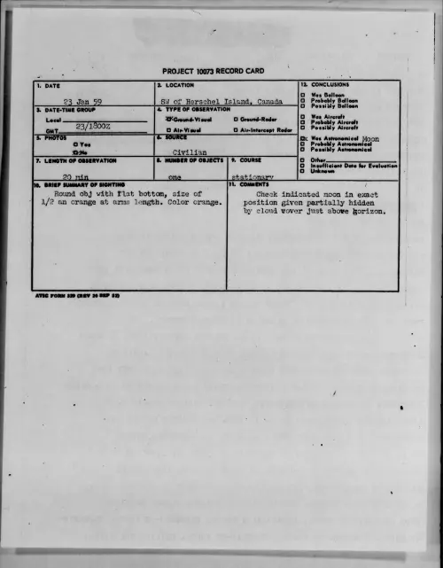 First page of 1959.01 - 9078868 - SW of Herschel Island, Canada